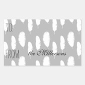 White Feathers Gift Label (Voorkant)