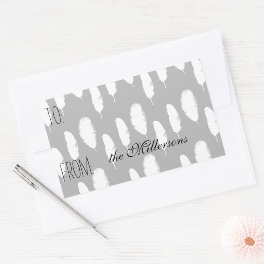 White Feathers Gift Label (Envelop)