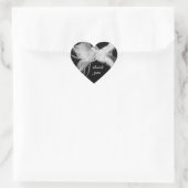 White Feathers Heart Bedankt Sticker (Tas)