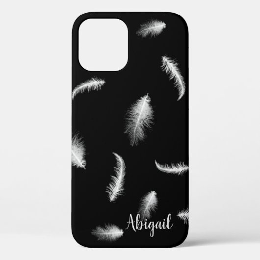 White Feathers op Black Hoesje-Mate iPhone Case-dr Case-Mate iPhone Case (Achterkant)