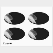 White Feathers Oval Sticker (Vel)