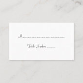 White Feathers Place Card 2 Plaatskaartje (Achterkant)