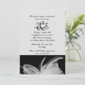 White Feathers repetitie diner uitnodiging (Staand voorkant)