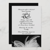 White Feathers repetitie diner uitnodiging (Voorkant / Achterkant)