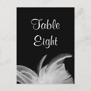 White Feathers Table Number Briefkaart
