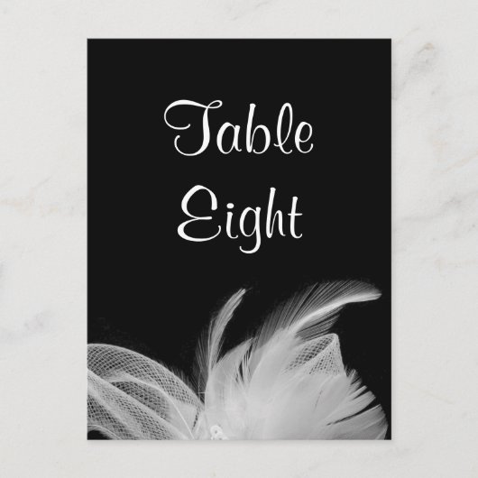 White Feathers Table Number Briefkaart (Voorkant)