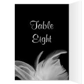 White Feathers Table Number Card (zwart) (Binnen (Links))