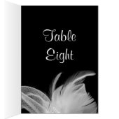 White Feathers Table Number Card (zwart) (Binnen (Rechts))