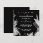 White Feathers Wedding Invitation Kaart (Voorkant / Achterkant)