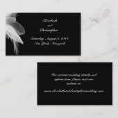 White Feathers Wedding Website Card Informatiekaartje (Voorkant / Achterkant)
