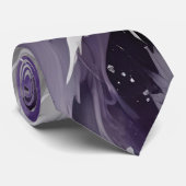 White Feathery and Purple Stropdas (Opgerold)