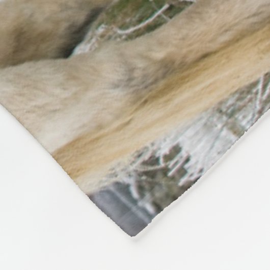 White Fell Pony op Moorland in Winter Fleece Deken (Hoek)