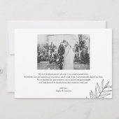 White Feminine Script Photo Weddenschap Bedankt (Achterkant)