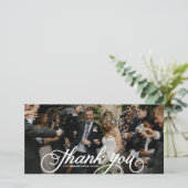 White Feminine Script Weddenschap Bedankt (Staand voorkant)