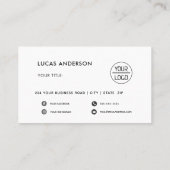 White feminne script, aangepaste sociale media bus visitekaartje (Achterkant)