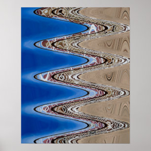 White Fence Wavy Abstract, 2018 SVP-Afbeeldingen Poster