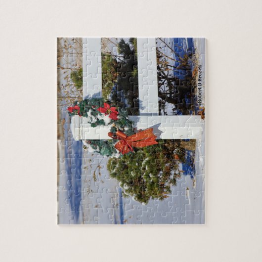 White Fence with a Bow Puzzle Legpuzzel (Verticaal)