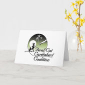 White Feral Cat Logo Kaart (Gele Bloem)