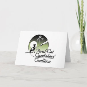 White Feral Cat Logo Kaart