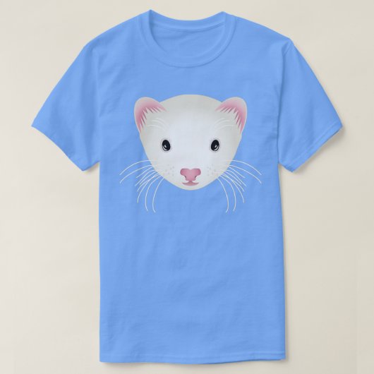White Ferret Face T-shirt (Design voorkant)