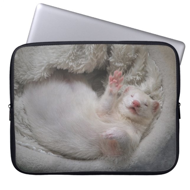 White Ferret-laptophoes Laptop Sleeve (Voorkant)
