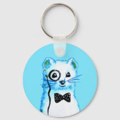White Ferret QR Code Music Lover Sleutelhanger (Voorkant)