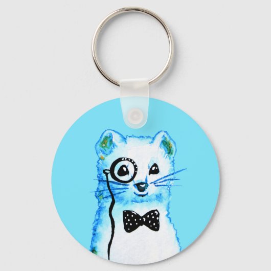 White Ferret QR Code Music Lover Sleutelhanger (Voorkant)
