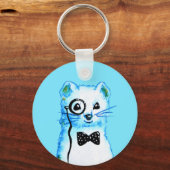 White Ferret QR Code Music Lover Sleutelhanger (Voorkant)