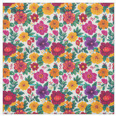 White Fiesta Floral Extravaganza Stof (Swatch)