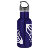 White Filigree en Flowers Waterfles (Achterkant)