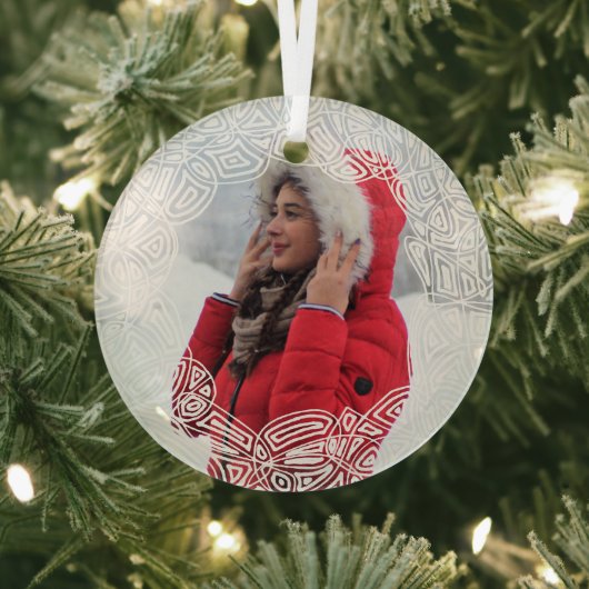 White Filigree Glass Ornament (Insitu)