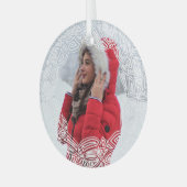 White Filigree Glass Ornament (Voorkant links)