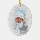 White Filigree - One Sided Keramisch Ornament (Rechts)