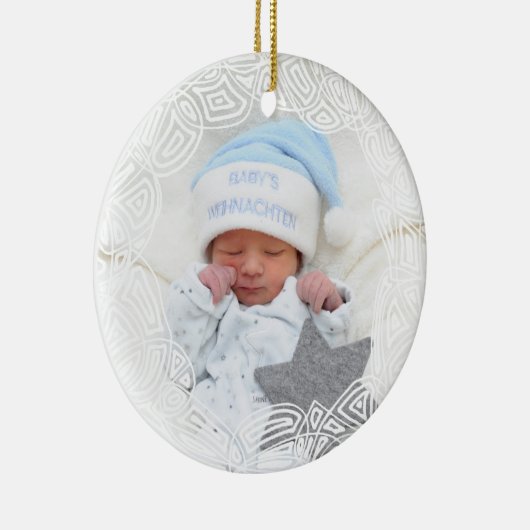 White Filigree - One Sided Keramisch Ornament (Rechts)