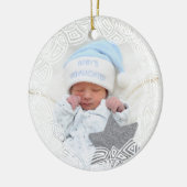 White Filigree - One Sided Keramisch Ornament (Links)