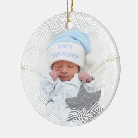 White Filigree - One Sided Keramisch Ornament (Links)