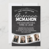 White Filmstrip Chalkboard Afstuderen Aankondiging (Voorkant)