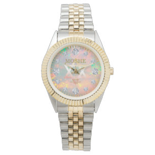 White Fire Opal Diamond Dial Star van David Horloge