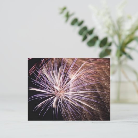 White Fireworks Briefkaart (Staand voorkant)