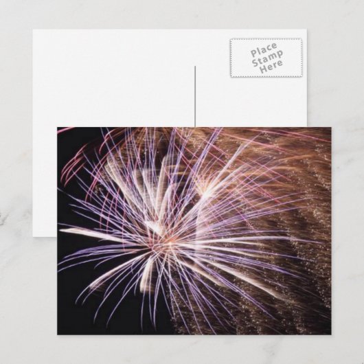 White Fireworks Briefkaart (Voorkant / Achterkant)