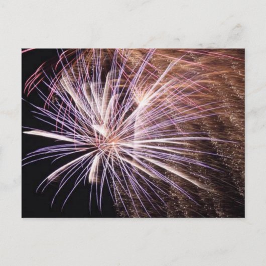White Fireworks Briefkaart (Voorkant)
