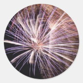 White Fireworks Ronde Sticker (Voorkant)
