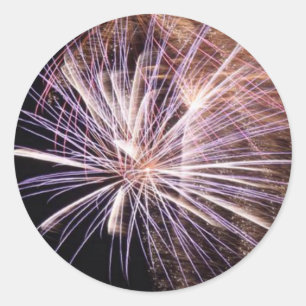 White Fireworks Ronde Sticker