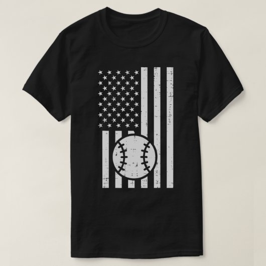 White Flag Baseball Patriotic Coach Player T-shirt (Design voorkant)