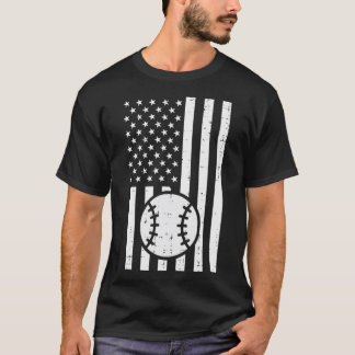 White Flag Baseball Patriotic Coach Player T-shirt