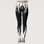 White Flame Zwarte leggings voor sport & gym (Voorkant)