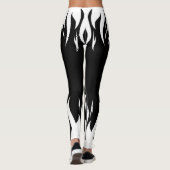 White Flame Zwarte leggings voor sport & gym (Achterkant)