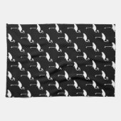 White Flamingo Tropical Flamingos Black Background Theedoek (Horizontaal)