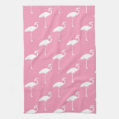 White Flamingo Tropical Flamingos Pink Background Theedoek (Verticaal)