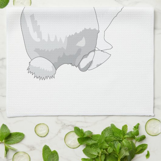 White Flemish Giant Rabbit Theedoek (Gevouwen)